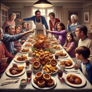 Family feud over roast dinner