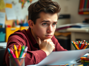 Man considering work